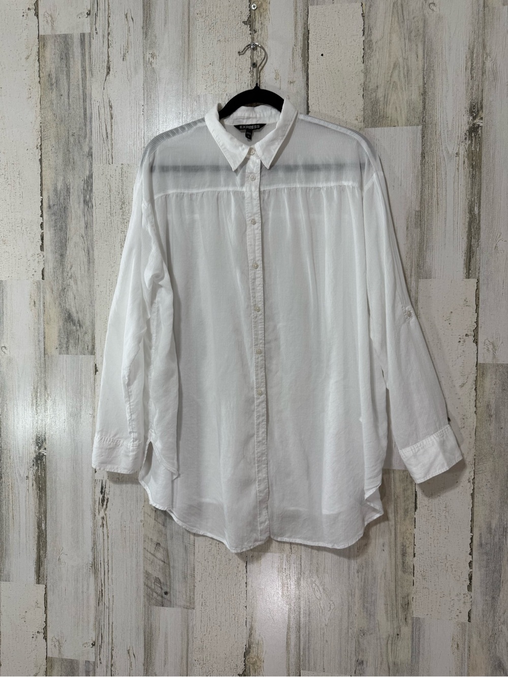 Express White Button-Down Shirt